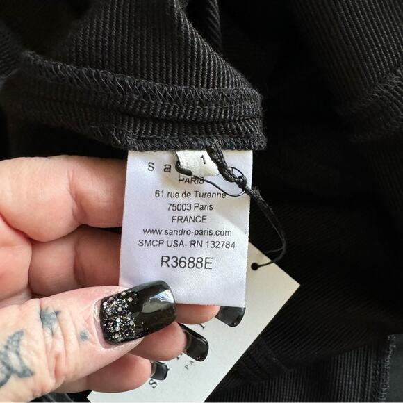 Sandro Sleeveless V-Neck Exposed Zipper Fit N Flare Dress New With Tags - Picture 8 of 8